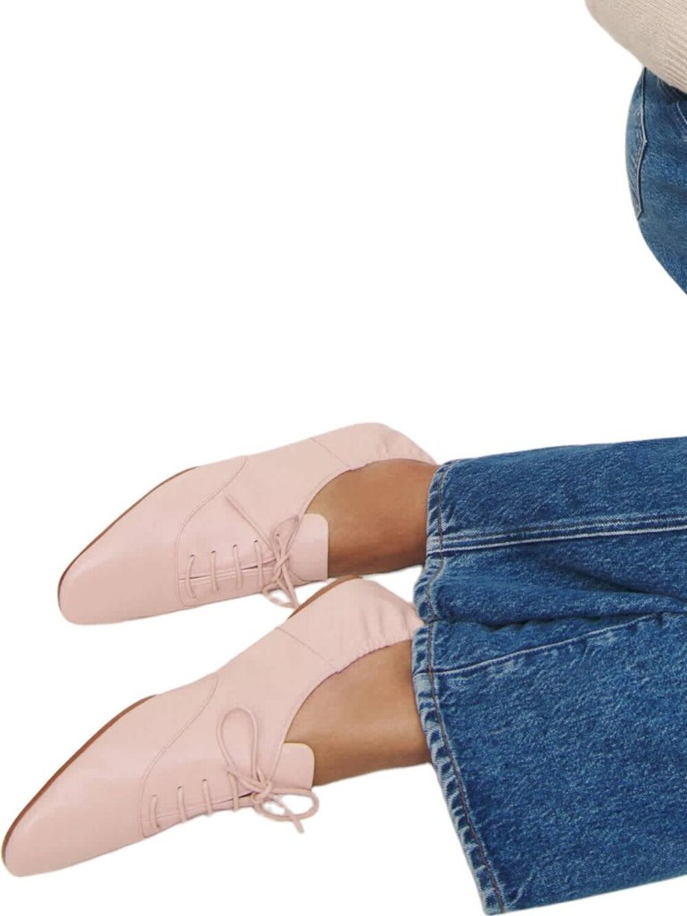 NEW Reformation Dusty Pink Marie Lace Up Oxford Shoes Size 6